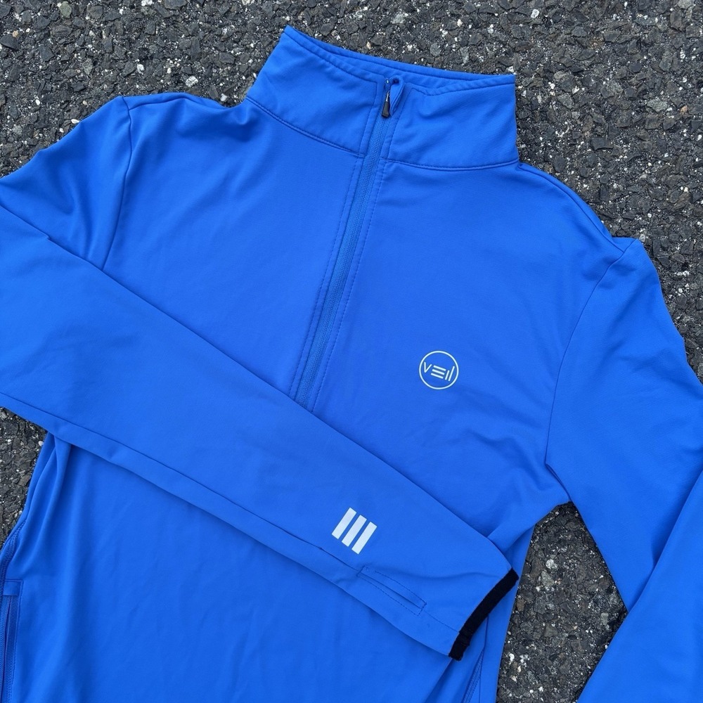 Veil Spark Shirt Blue Performance 1/4 Zip Pullover Tunic Women's Small